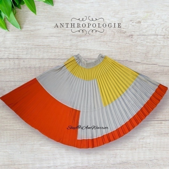 Anthropologie pleated color block maxi skirt *shop@iamwarrior - Picture 9 of 13